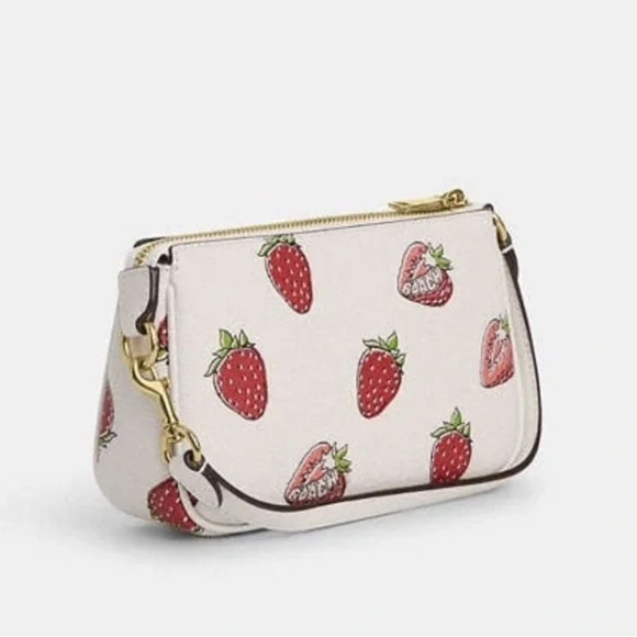NWT Coach Nolita 19 With Strawberry Print CAL25 in Chalk Multi - Picture 7 of 9